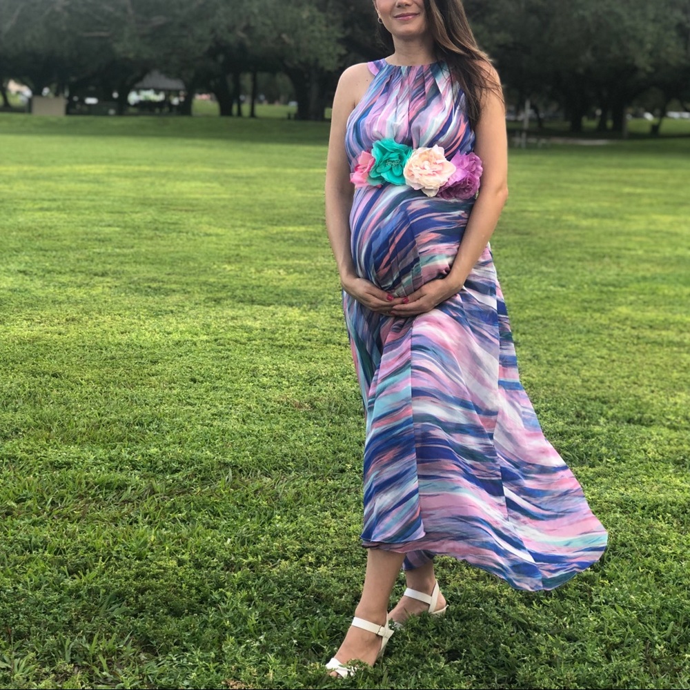 Dress Barn WATERCOLOR SWIRL PRINT DRESS - size 6